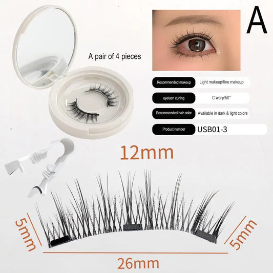 "3D Natural Magnetic Eyelashes Set - Reusable, Portable, and Easy to Use!"